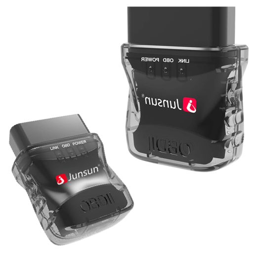 Junsun OBD2 V1.5 Bluetooth diagnostisk scanner til bil læsning og sletning af fejlkoder live data brændstofforbrug ABS plast sort