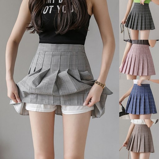Jupe à carreaux pour femmes avec shorts