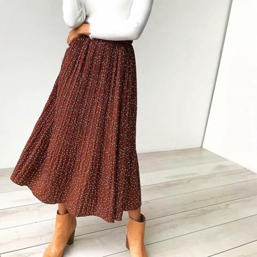 Jupe à pois pour femme avec taille haute