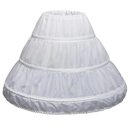 Jupe de fille à 3 cerceaux Longueur 85 cm Jupe blanche sous les robes Jupe de dessous à trois cerceaux pour filles robes de mariée et de fête