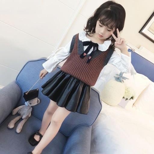 Jupe en cuir pour fille L1018
