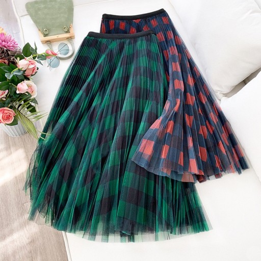 Jupe en tulle pour femme avec motif à carreaux