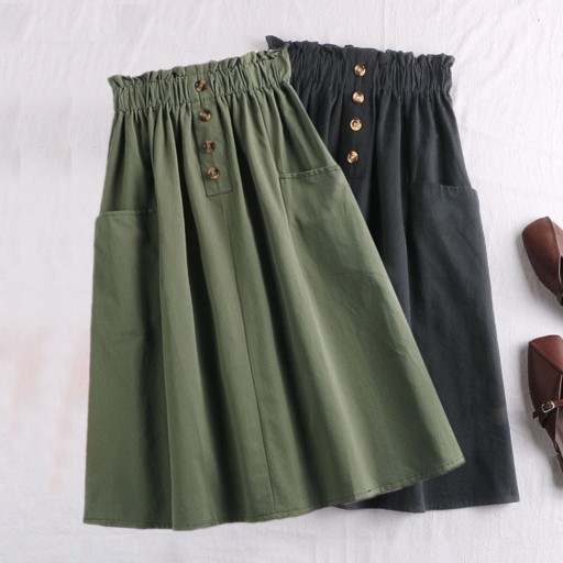 Jupe femme avec boutons et poches
