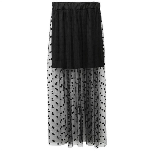 Jupe maxi transparente à pois pour femmes