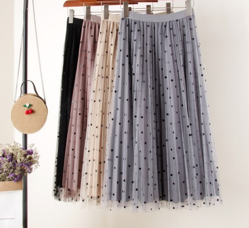 Jupe midi à pois pour femmes G139