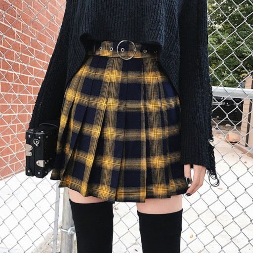 Jupe mini à carreaux pour femmes G19