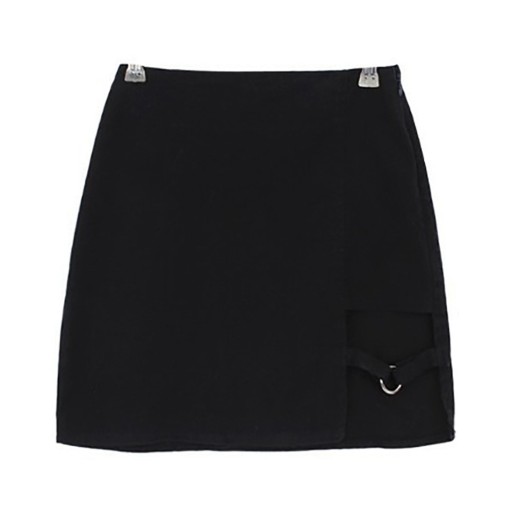 Jupe mini asymétrique noire pour femme