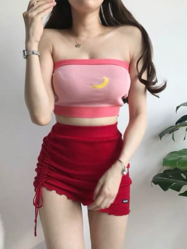 Jupe mini femme taille haute A1986