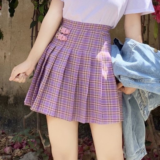 Jupe mini plissée pour femme à taille haute