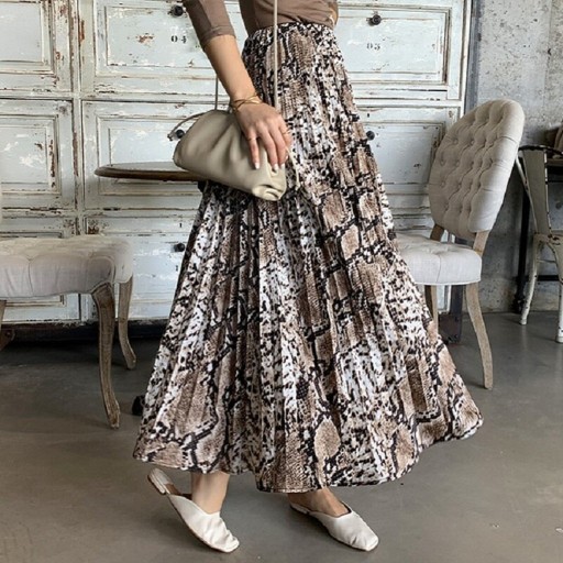 Jupe plissée pour femme avec motif animalier