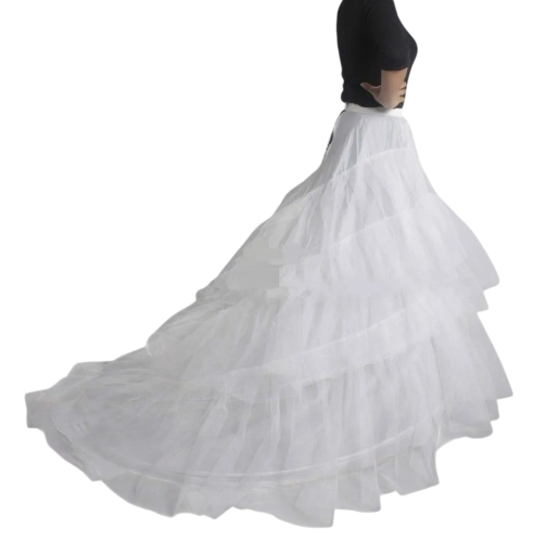 Jupe sous-vêtements en tulle blanc à volants longs pour femmes, jupe volumineuse à couches sous les robes de mariée et de bal