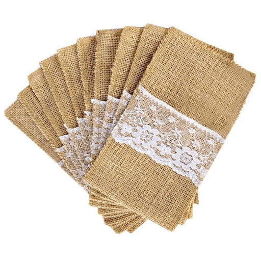Jute verpakking voor bestek 50 stuks