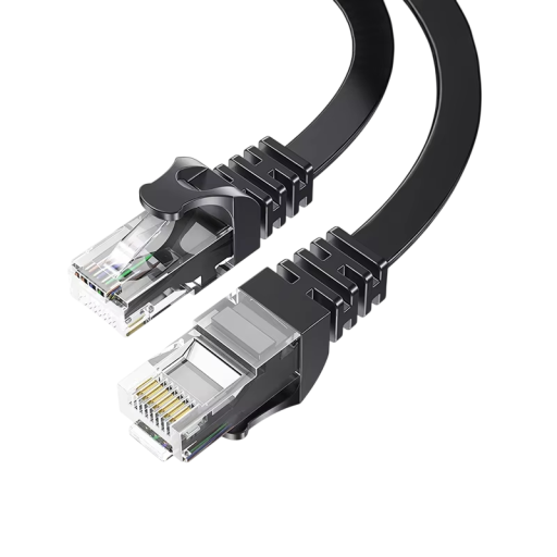 Kabel Ethernet Cat6 RJ45 50 cm płaski UTP LAN kabel 250 MHz czarny do podłączenia laptopa, routera i urządzeń sieciowych