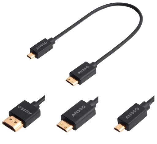 Kabel połączeniowy HDMI do HDMI / Mini HDMI / Micro HDMI
