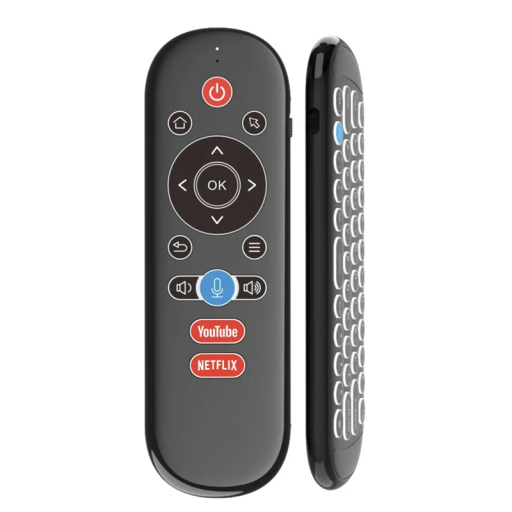 Kabellose Mini-Tastatur, Air Mouse, 2,4 G, RF, IR-Fernbedienung mit QWERTY-Layout, Lernfunktion, Anti-Verlust-Schutz, 15 x 5 x 1,1 cm