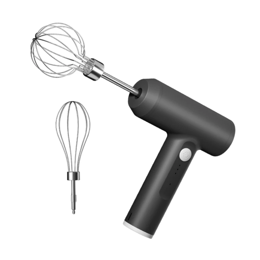 Kabelloser elektrischer Eierschläger-Mixer mit USB-Aufladung, 2000 mAh, 3 Geschwindigkeiten, ABS-Gehäuse, 2 Schneebesen aus Edelstahl, Küchenschläger