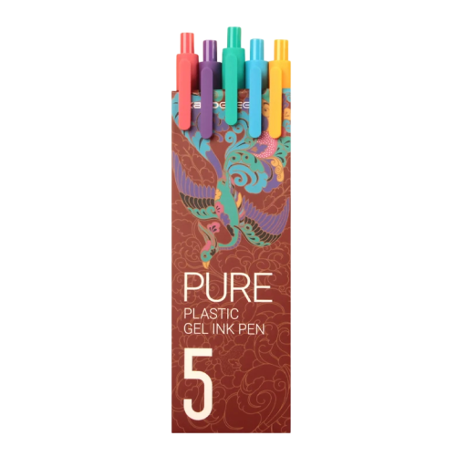 Kaco Druckgelstift, 0,5 mm, Länge 149 mm, farbige Tinte, Fenghua Edition, Vintage-Schreibbedarf für Kinder und Erwachsene, Schule, Büro