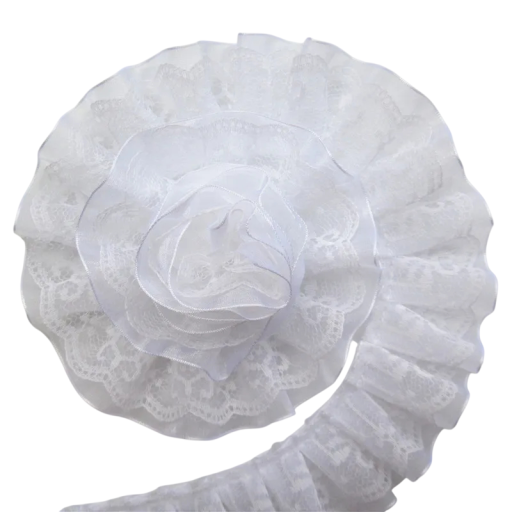 Kaksikerroksinen pitsinauha 182 cm Leveys 4 cm Polyesterinen koristepitsi ompeluun vaatteiden koristeluun tekstiilien koristeluun käsityöhön