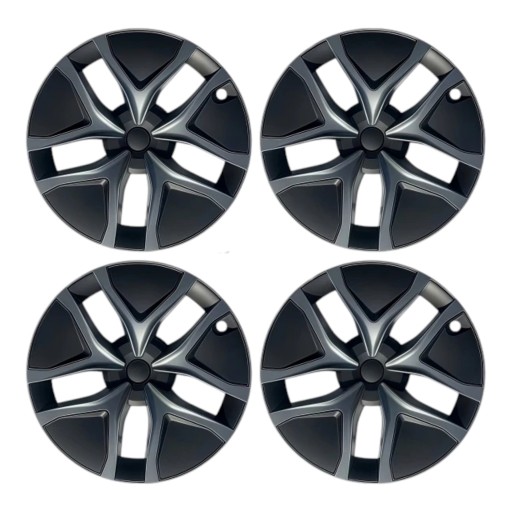 Κάλυμμα τροχών 19" Tesla Model Y Juniper 2025 Σετ 4 τμχ Πεντάκτινος σχεδιασμός Με κεντρικές καλύψεις Καλύμματα δίσκων αυτοκινήτου