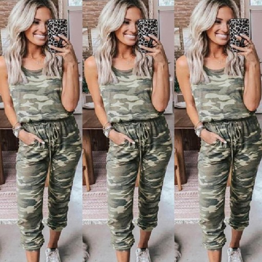 Kamouflage jumpsuit för kvinnor
