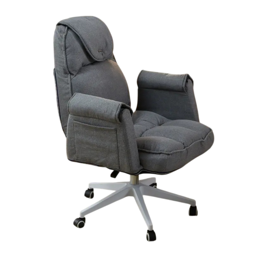 Kancelářská židle ergonomická otočná s nastavitelnou výškou a otáčením 360° syntetická kůže i lněná tkanina do kanceláře i pracovny