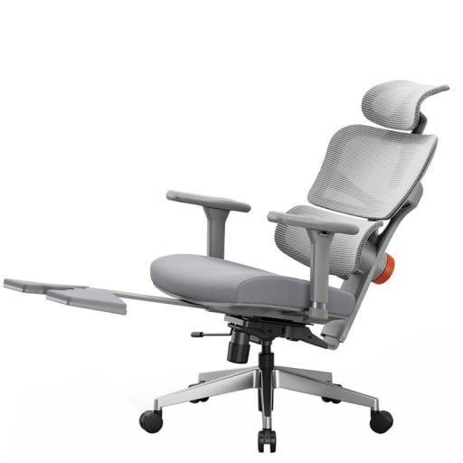 Kancelářská židle ergonomická síťovaná s bederní opěrkou a podnožkou opěrka hlavy pěnový sedák a prodyšná síťovina do kanceláře i pracovny u PC