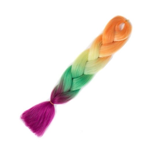 Kanekalon flerfarvede fletninger 60 cm