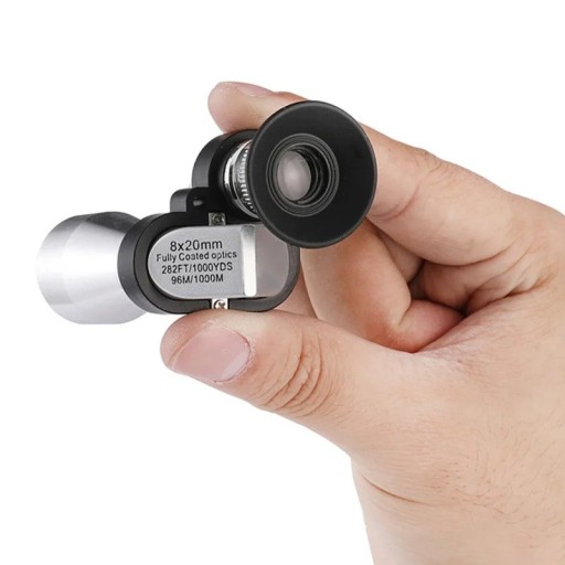 Kannettavat monokulaariset HD-kiikarit, monokulaariset ulkokiikarit yönäköllä metsästykseen, kiipeilyyn, lintujen tarkkailuun, kiikarit 8x20mm
