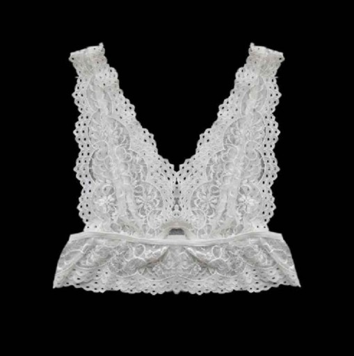 Kanten bralette beha zonder beugels voor vrouwen Diepe V-hals Brede kanten schouderbanden Kanten rand onder de borsten Katoenmengsel