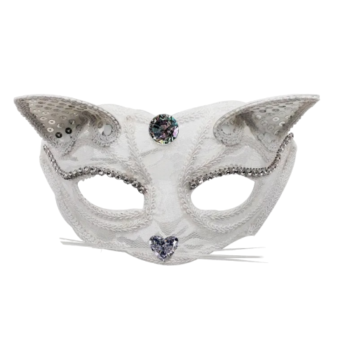 Kanten dierenmasker met strass steentjes