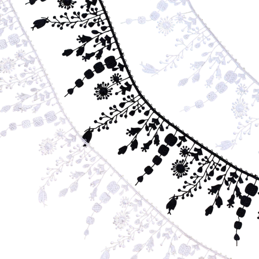 Kantlint met bloemenfranje 10 cm x 91 cm Polyester decoratieve kant voor het versieren van jurken kleding accessoires en creatieve projecten