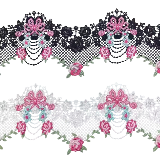 Kantlint met bloemenpatroon 14 cm x 182 cm Polyester decoratieve kant voor naaien, versieren van kleding, bruiloftdecoraties en handgemaakt