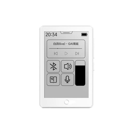 Kapesní čtečka knih a MP3 přehrávač 2,7 palce s elektronickým inkoustem 32 GB Bluetooth 5.4 ultralehký 64 g bílý na čtení a hudbu