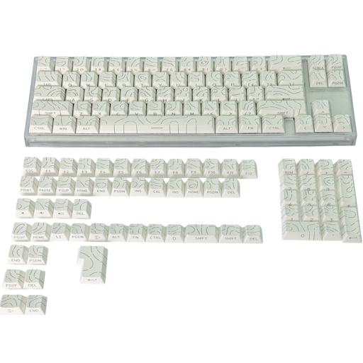 Kappen voor toetsen contourlijn 133 stuks PBT Cherry profiel voor MX schakelaars RGB keycaps mechanisch toetsenbord topografisch ontwerp
