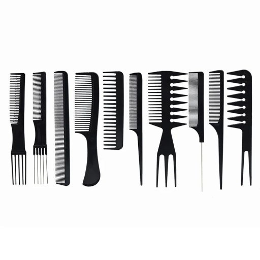 Kapperskammenset 10 stuks Plastic antistatische kammen Ontwarrende kammen Professionele kappers- en stylingtools