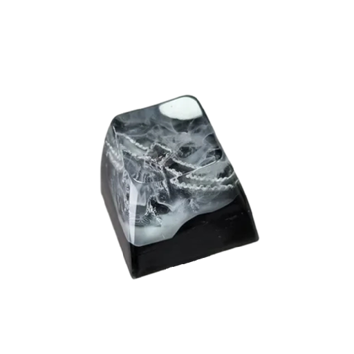 Kapsel för tangent med dekorativ marmor effekt 1,8x1,8x1,6 cm harts SA svart vit för mekanisk tangentbord PC