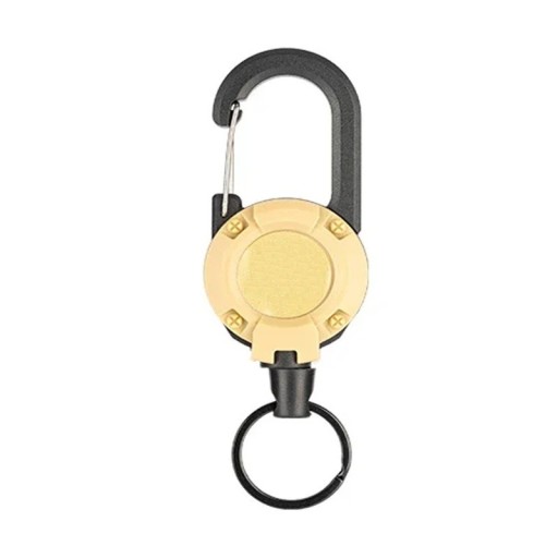 Karabinhage med oprulningssnor Vinsj med stålwire 12,3 x 4 cm 60 cm Solid oprulningsvedhæng Sikker fastgørelse af udstyr Praktisk karabinhage til nøgler, værktøj og tilbehør