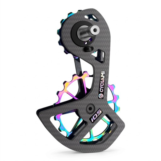 Karbonová klec prehadzovačky CYCLAMI s kladkami 13T a 18T Pro Shimano 105 R7000 Keramické ložiská Čierna a dúhová Pre cestné kolo