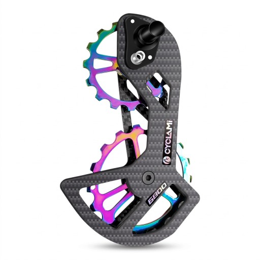 Karbonová klec prehadzovačky CYCLAMI s kladkami 16T a 17T pre Shimano Ultegra 6800 Keramické ložiská Čierna a duhová Cestný bicykel