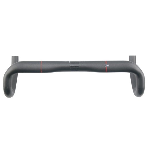 Karbonové cestné riadidlá kompaktný oblúk 440 mm horné 420 mm spodné karbon čierne s červeným prúžkom pre cestný bicykel