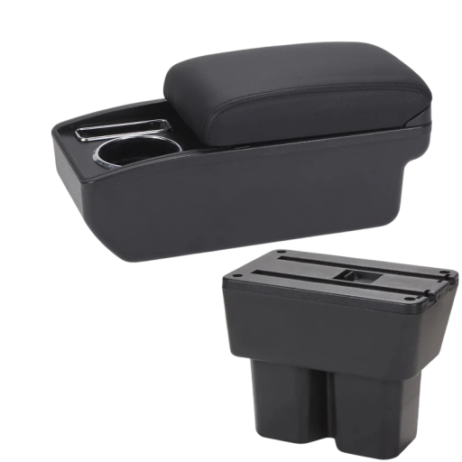 Karfa 32 x 15,5 x 14,5 cm Suzuki Jimny JB74 2019–2024 PU bőr ABS műanyag Tárolódoboz Pohártartó Csúsztatható USB nélkül Kiegészítő szerelés