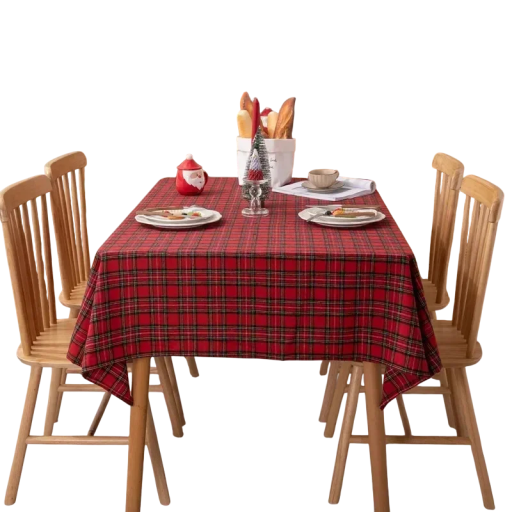 Karierter Weihnachts-Tischdecke 60 × 60 cm Gewebte bunte Tischdecke für kleinere Esstische rote dekorative Tischdecke für das heimische Essen und festliche Dekoration