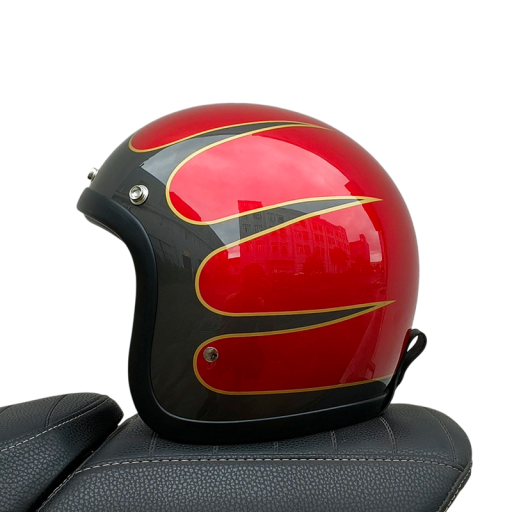Kask motocyklowy retro z włókna szklanego, lekki, w stylu vintage, ochronny kask motocyklowy, otwarty kask z wewnętrzną wyściółką