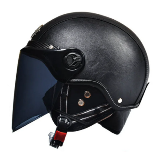 Kask motocyklowy typu flip-up w stylu retro, 55–62 cm, materiał ABS, przyciemniany daszek, wymienna podszewka letnia i zimowa, stylowy kask typu open-up