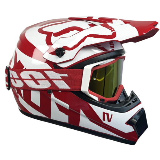Kask motocyklowy typu flip-up z goglami Wytrzymały materiał ABS Otwory wentylacyjne Wygodne wypełnienie Kask motocyklowy