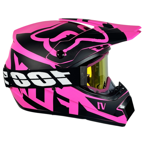 Kask motocyklowy typu flip-up z goglami Wytrzymały materiał ABS Otwory wentylacyjne Wygodne wypełnienie Kask motocyklowy