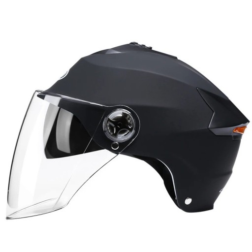 Kask motocyklowy z lampką LED ABS PC podwójny wizjer akumulatorowy oświetlenie obwód głowy 54-59 cm do motoroweru skutera elektrycznego roweru
