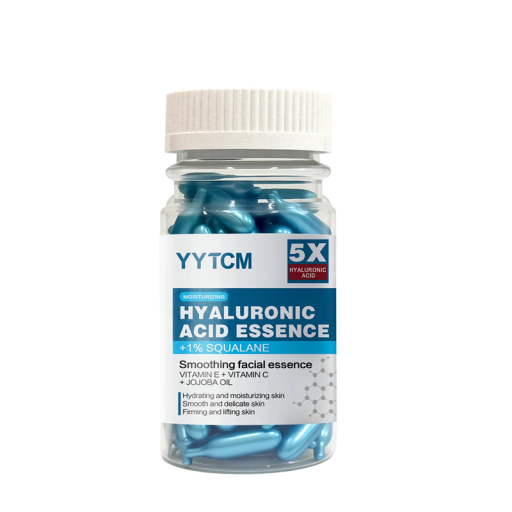 Kasvojen kapselit hyaluronihapolla, skvalaanilla, vitamiineilla C, E ja jojobaöljyllä 90x0,4g siniset ihon kosteutukseen ja silottamiseen