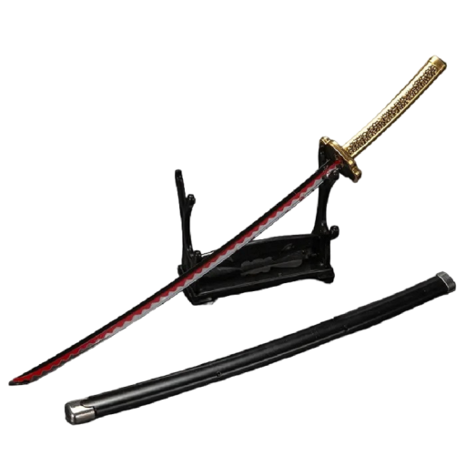 Katana com estojo Yoriichi Tsugikuni Réplica da katana de anime 25 cm Decoração de casa