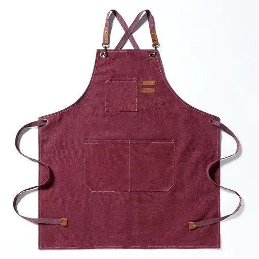 Katoenen keuken schort 74x68 cm Unisex schort voor koken, grillen, bar, restaurant, café, studio, werkkleding